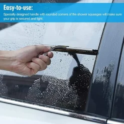 10” Brusestang - Squeegee til brusedør i glas, til glasdøre, badeværelse, vinduer og bilglas, rustfrit stål brusebadsskraber til brusedøre med sugekopkrog | Fyndiq