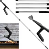 180 cm tagrenderensningsværktøj Teleskopisk tagrenderenser med 4-delt stang Tagrenderensningsskovl til fjernelse af blade og affald