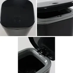 0,5 Gallon Lille Bordplade Skraldespand, Mini Skrivebordsskraldespand med Trykknap, Sort