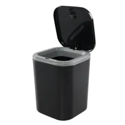 0,5 Gallon Lille Bordplade Skraldespand, Mini Skrivebordsskraldespand med Trykknap, Sort