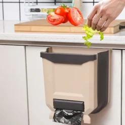 2,4 Gallons Hængende Køkken Sammenklappelig Affaldsbeholder, 10L Plastik