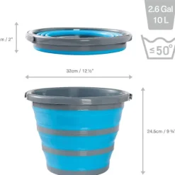 10 liters Sammenklappelig Multi-anvendelig Bærbar Rengørings-, Fiske- og Camping Silikonespand, Pladsbesparende Design til Hjem og Udendørs - Kan flades ud til 5 cm | Fyndiq