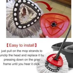 *3 Mop Hoveder Udskiftning Mikrofiber Mop Genopfyldningshoveder til Spin Mop M*
