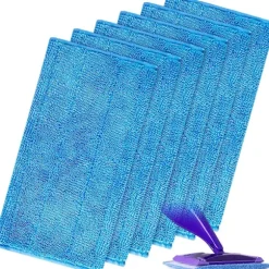 6 Pak Mikrofiber Spray (Blå), Swiffer WetJet Støv Rengøring Mop Pude