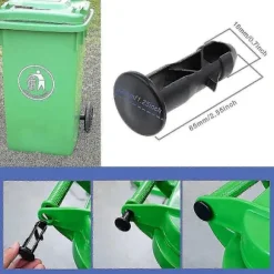 3 par hængselbolte hængselstifter til skraldespandslåg, der passer til 240/120/100/60l udendørs skraldespande, 65 mm x 18 mm, sort plast