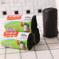 1 rulle 50*60cm skraldeposer i én farve tyk praktisk miljøvenlig Black