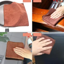 1 sæt rengøringsklude, brun, 25*25cm, 5 stk., Farve: Style1