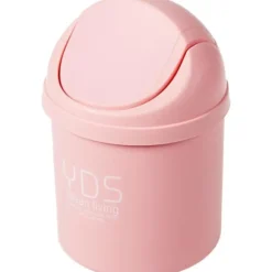 20 stk. 13 cm Kreative Mini Skrivebords Skraldespand med Drejeligt Låg, Lille Sikker Affaldsspand, Plastik Affaldskurv, Velegnet til