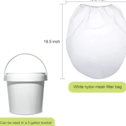 (5 Stk., 5 Gallon) Maling Si Pose Hvide Fine Mesh Filterposer Spand Elastisk Åbning Si Poser Hydroponisk Maling Filterpose til Maling Have