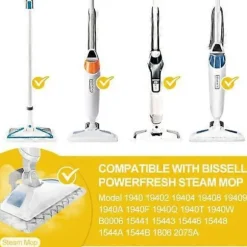 2 stk. dampmoppepude erstatning til Bissell 5938-serien vandabsorberende genanvendelig vaskbar damprenser hoved mikrofiber rengøringsklud refill (FMY) Sets | Fyndiq