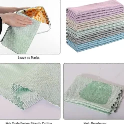 10 stk. fiskeskæl mikrofiberklude poleringsklud fnugfri absorberende mikrofiberklud 30 cm x 40 cm (tilfældig farve)