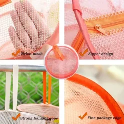 4 stk. Foldbare 3-lags Opbevaringskurve, (2 Orange + 2 Kaffe) Børn