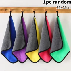 1/10 stk. fortykket bilvaskehåndklæde dobbeltsidet mikrofiberrens random 1pcs
