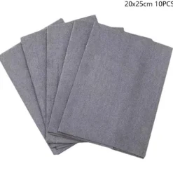 10 stk fortykket magisk rengøringsklud mikrofiberoverflade Black 20x25cm