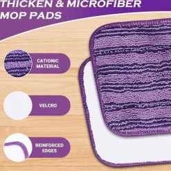 3 STK Genanvendelige Klude til Swiffer WetJet Træ Mikrofiber Mopper Erstatningsklude til VOILET MOP