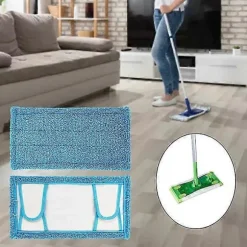 2 stk. Gulvmoppeklud Vaskbar Moppepude til Swiffer Sweeper Moppe Clo