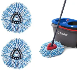 2 stk. moppehoveder, kompatibel med O-Cedar EasyWring RinseClean (Tilbehør ikke inkluderet)