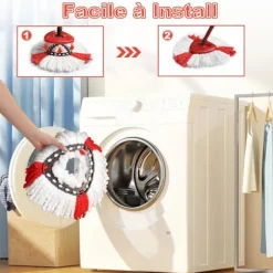 3 stk. moppehoveder til mopper, kompatible med Vileda Turbo EasyWring og Clean - Enkelt mikrofiber moppeudskiftning med frynser til Vileda