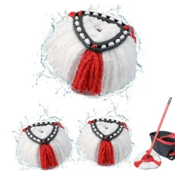 3 stk. moppehoveder til mopper, kompatible med Vileda Turbo EasyWring og Clean - Enkelt mikrofiber moppeudskiftning med frynser til Vileda