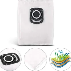 10 stk. Non-woven støvposer til Rowenta ZR200520/ZR200540/Zr200720 Silence Force Compact Power X-trem Power (RO64xx Ro63xx Ro68xx Ro39xx)