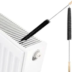 2 stk. Radiatorrensebørste Fleksibel Radiatorstøvkost med Træhåndtag (73cm)_ma