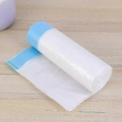 30 stk. skraldepose med snøre, engangs klassificerede plastikposer, fortykket køkkenaffaldspose med håndtag, hvid