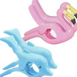 4 stk. Strandhåndklædeklemmer Multifunktionelle Plastik Vasketøjsklemmer Store Vindtætte Klemmer Holdbare Klemmer til