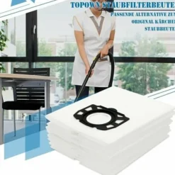 10 stk støvsugerposer til Karcher WD4 WD5 WD6 Karcher pose MV4, MV5 og MV6 støvsugerposer til Karcher
