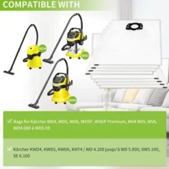10 stk. støvsugerposer til Karcher støvsugere wd4 wd5 wd6 mv4 mv5 mv6