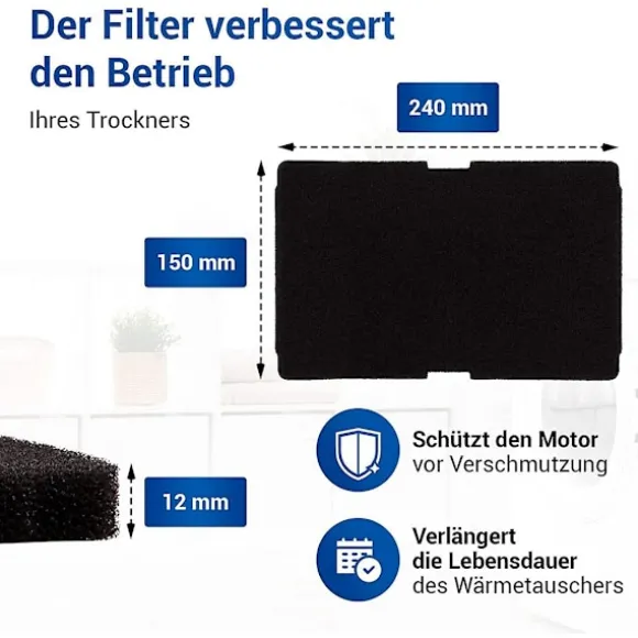 10 stk. Tørretumblerfilter til udskiftning af tørretumbler til Beko 2964840100, fnugfilter til tørretumbler Beko DE8635rx DS7512pa tørretumbler
