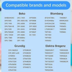 5 STK. Udskiftning af tørretumblerfiltre til //Elektra Bregenz/ Del 2964840100 Reservedele til tørretumbler [DB] Black