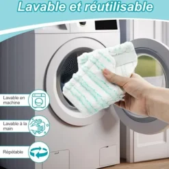 5 stk. udskiftningscover til kost Badeværelsesrens bruserens til Leifheit Micro Duo, mikrofiber udskiftningsklud egnet til rengøring af badeværelse