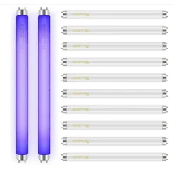12 stk. Udskiftningspærer til insektlamper 10W til 20W indendørs insektlampe BL T8 F10W 13 tommer lysstofrør As Shown