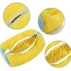 1 stk vaskbar bomuldsskopose vaskenet fluffy fibre let fjernelse af snavs vasketasker anti-deformation sko tøj arrangør