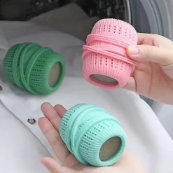 1 stk Vaskebold Vaskemaskinefilter Fanger Fnuller Rengøringsmiddel Fjerner Husholdningsrengøringsbold Genanvendelig LM pink
