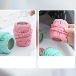 1 stk Vaskebold Vaskemaskinefilter Fanger Fnuller Rengøringsmiddel Fjerner Husholdningsrengøringsbold Genanvendelig LM pink