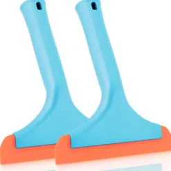 2 stk. Vindue Squeegee med Håndtag, Fleksibel Gummi Squeegee, Bruse Squeegees, til Glas, Spejle, Bilruder, Badeværelse, 6 TOMMER