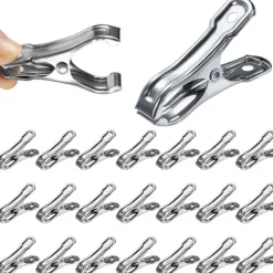 50 stk. 1x5 cm drivhusclips i rustfrit stål, vindtætte metalclips til drivhuse, sæt tøjklemmer til hjemmet [DB]【ad】
