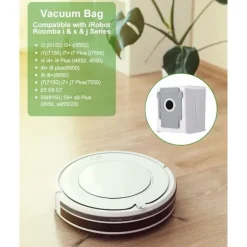10 Støvsugerposer til iRobot Roomba i7 i7+ i3 i3+ i4 i4+ i6 i6+ j7 j7+ i8 i8+S9 S9+ E5 E6 E7 Clean Base, Udskiftning af Støvpose Tilbehør