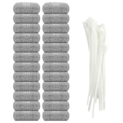 20 vaskemaskine fnugfiltre med 20 kabelbindere, designet til at filtrere fnug fra vaskemaskiner og egnet til vaskemaskineslanger. 12pcs