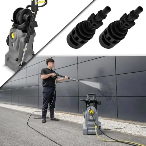 124 X 245 Mm Sort 2 Stk Højtryksrenser Konverteringsadapter Koblingsstykke Kompatibel med Karcher Kompatibel med Lavor Parkside