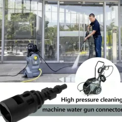 124 X 245 Mm Sort 2 Stk Højtryksrenser Konverteringsadapter Koblingsstykke Kompatibel med Karcher Kompatibel med Lavor Parkside