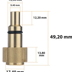 Adapter Bayonet til Hogtryksrenser – Messing | 1/4