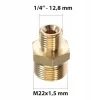 Adapter M22X1,5 til 1/4 Tomme – Messing Reduktion | Højt Tryk | Kompatibel med Karcher HD HDS, Nilfisk, Kranzle