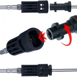 Adapter til Højtryksrenser Nilfisk QC/Kranzle D12 til Kärcher K Bayonet – Nem Montering | 160 Bar | Kompatibel med Nilfisk, Kranzle K2160 TS