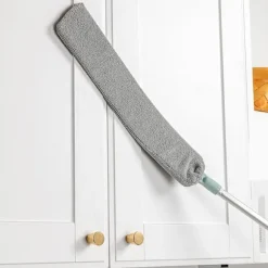 Aftagelig rengøringsstøver, rengøringsbørste til sprækker og teleskopisk støvsamler, vaskbar mikrofiber bred kost (Farve: Flerfarvet)