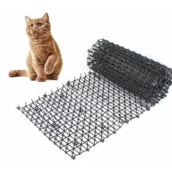 Anti-katte måtte med pigtrådsnet have anti-hund kat kæledyr plastik anti-stick kæledyr sort 20028cm