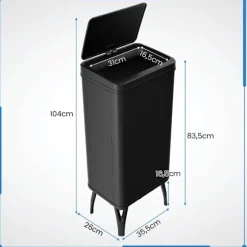 Automatisk affaldsspand i rustfrit stål, 50L sensorbeholder