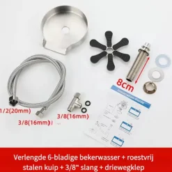 Automatisk kopvasker til køkkenvaske, højtrykskopvasker, velegnet til køkkener, barer og caféer - brugervenlig konstruktion i rustfrit stål