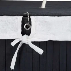 Bambus vasketøjskurv med 2 rum